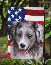 Load image into Gallery viewer, Miniature American Shepherd American Flag Garden Flag - Outdoor Decorative Yard Flag CK6615GF