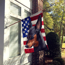Load image into Gallery viewer, Miniature Pinscher Dog American Flag Flag Canvas House Size CK6618CHF