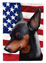 Load image into Gallery viewer, Miniature Pinscher Dog American Flag Flag Canvas House Size CK6618CHF