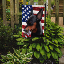 Load image into Gallery viewer, Miniature Pinscher Dog American Flag Garden Flag - Outdoor Decorative Yard Flag CK6618GF