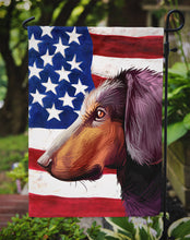 Load image into Gallery viewer, Montenegrin Mountain Hound American Flag Garden Flag - Outdoor Decorative Yard Flag CK6621GF