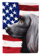 Load image into Gallery viewer, Large Munsterlander Dog American Flag Flag Canvas House Size CK6623CHF
