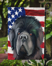 Load image into Gallery viewer, Newfoundland Dog American Flag Garden Flag - Outdoor Decorative Yard Flag CK6626GF