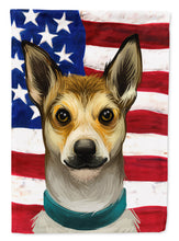 Load image into Gallery viewer, Norwegian Lundehund Dog American Flag Garden Flag - Outdoor Decorative Yard Flag CK6632GF