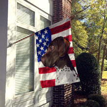 Load image into Gallery viewer, Old Danish Pointer Dog American Flag Flag Canvas House Size CK6634CHF