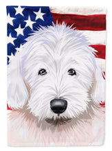 Load image into Gallery viewer, Old English Sheepdog American Flag Flag Canvas House Size CK6635CHF