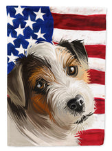 Load image into Gallery viewer, Parson Russell Terrier American Flag Flag Canvas House Size CK6637CHF