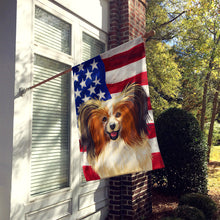 Load image into Gallery viewer, Phalene Dog American Flag Flag Canvas House Size CK6642CHF