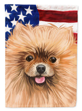 Load image into Gallery viewer, Pomeranian Dog American Flag Garden Flag - Outdoor Decorative Yard Flag CK6655GF