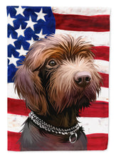 Load image into Gallery viewer, Pudelpointer Dog American Flag Garden Flag - Outdoor Decorative Yard Flag CK6664GF
