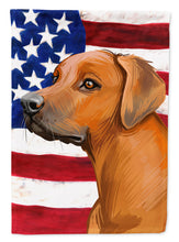 Load image into Gallery viewer, Rhodesian Ridgeback Dog American Flag Flag Canvas House Size CK6676CHF