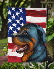 Load image into Gallery viewer, Rottweiler Dog American Flag Garden Flag - Outdoor Decorative Yard Flag CK6677GF