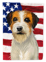Load image into Gallery viewer, Russell Terrier Dog American Flag Garden Flag - Outdoor Decorative Yard Flag CK6678GF