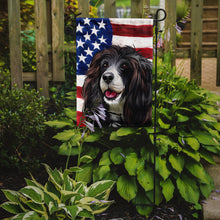 Load image into Gallery viewer, Russian Spaniel Dog American Flag Garden Flag - Outdoor Decorative Yard Flag CK6679GF