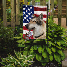 Load image into Gallery viewer, Saarloos Wolfdog Dog American Flag Garden Flag - Outdoor Decorative Yard Flag CK6682GF