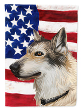 Load image into Gallery viewer, Saarloos Wolfdog Dog American Flag Garden Flag - Outdoor Decorative Yard Flag CK6682GF