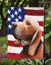 Load image into Gallery viewer, Sabueso Espanol Dog American Flag Garden Flag - Outdoor Decorative Yard Flag CK6683GF