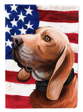 Load image into Gallery viewer, Sabueso Espanol Dog American Flag Garden Flag - Outdoor Decorative Yard Flag CK6683GF