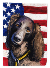 Load image into Gallery viewer, Saint-Usuge Spaniel Dog American Flag Garden Flag - Outdoor Decorative Yard Flag CK6685GF