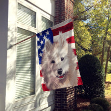 Load image into Gallery viewer, Samoyed Dog American Flag Flag Canvas House Size CK6687CHF