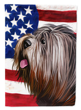 Load image into Gallery viewer, Schapendoes  American Flag Flag Canvas House Size CK6690CHF
