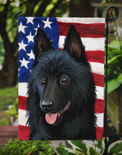 Load image into Gallery viewer, Schipperke Dog American Flag Garden Flag - Outdoor Decorative Yard Flag CK6692GF