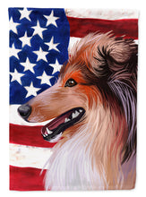 Load image into Gallery viewer, Scotch Collie Dog American Flag Garden Flag - Outdoor Decorative Yard Flag CK6694GF