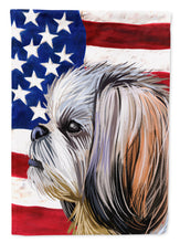 Load image into Gallery viewer, Shih Tzu Dog American Flag Flag Canvas House Size CK6705CHF