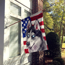 Load image into Gallery viewer, Siberian Husky Dog American Flag Flag Canvas House Size CK6708CHF