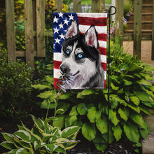 Load image into Gallery viewer, Siberian Husky Dog American Flag Garden Flag - Outdoor Decorative Yard Flag CK6708GF