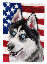 Load image into Gallery viewer, Siberian Husky Dog American Flag Garden Flag - Outdoor Decorative Yard Flag CK6708GF