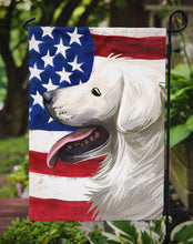Load image into Gallery viewer, Slovak Cuvac Dog American Flag Garden Flag - Outdoor Decorative Yard Flag CK6711GF