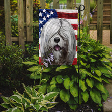 Load image into Gallery viewer, South Russian Ovcharka Dog American Flag Garden Flag - Outdoor Decorative Yard Flag CK6716GF