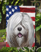 Load image into Gallery viewer, South Russian Ovcharka Dog American Flag Garden Flag - Outdoor Decorative Yard Flag CK6716GF