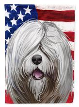 Load image into Gallery viewer, South Russian Ovcharka Dog American Flag Garden Flag - Outdoor Decorative Yard Flag CK6716GF