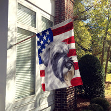 Load image into Gallery viewer, Standard Schnauzer White American Flag Flag Canvas House Size CK6726CHF