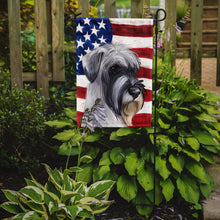 Load image into Gallery viewer, Standard Schnauzer White American Flag Garden Flag - Outdoor Decorative Yard Flag CK6726GF