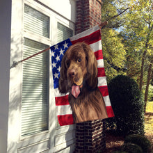 Load image into Gallery viewer, Sussex Spaniel Dog American Flag Flag Canvas House Size CK6729CHF