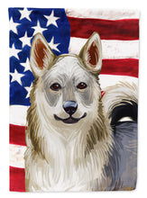 Load image into Gallery viewer, Swedish Vallhund Dog American Flag Garden Flag - Outdoor Decorative Yard Flag CK6731GF