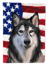 Load image into Gallery viewer, Tamaskan Dog American Flag Flag Canvas House Size CK6734CHF