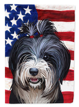 Load image into Gallery viewer, Tibetan Terrier American Flag Garden Flag - Outdoor Decorative Yard Flag CK6740GF