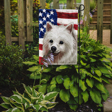 Load image into Gallery viewer, Volpino Italiano American Flag Garden Flag - Outdoor Decorative Yard Flag CK6748GF