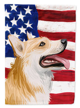 Load image into Gallery viewer, Pembroke Welsh Corgi American Flag Garden Flag - Outdoor Decorative Yard Flag CK6751GF