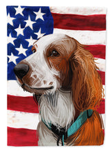 Load image into Gallery viewer, Welsh Springer Spaniel American Flag Garden Flag - Outdoor Decorative Yard Flag CK6753GF