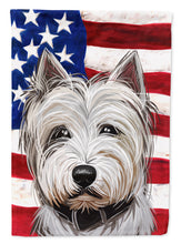 Load image into Gallery viewer, West Highland White Terrier American Flag Garden Flag - Outdoor Decorative Yard Flag CK6755GF