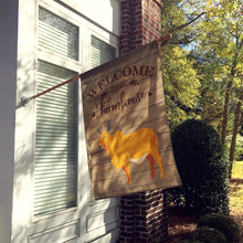 Load image into Gallery viewer, Zebu Indicine Cow Welcome Flag Canvas House Size CK6769CHF