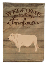 Load image into Gallery viewer, Charolais Cow Welcome Flag Canvas House Size CK6770CHF