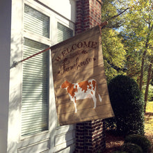 Load image into Gallery viewer, Ayrshire Cow Welcome Flag Canvas House Size CK6771CHF