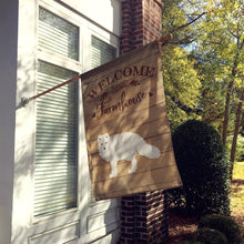 Load image into Gallery viewer, White Arctic Fox Welcome Flag Canvas House Size CK6821CHF