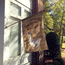 Load image into Gallery viewer, Buff Grey Back Goose Welcome Flag Canvas House Size CK6845CHF